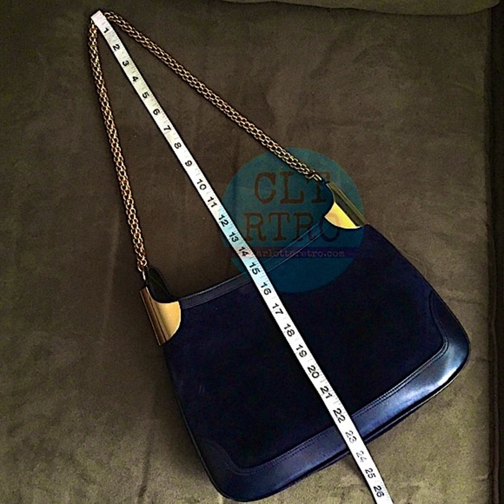 vtg Bettina Suede Bag w Rope Chain Strap • Italy - Picture 4 of 16